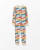 Long John Pajamas In Organic Cotton in Crayons - main
