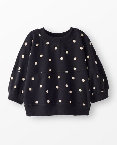 3/4 Sleeve French Terry Bubble Sweatshirt in Dots on Black - main