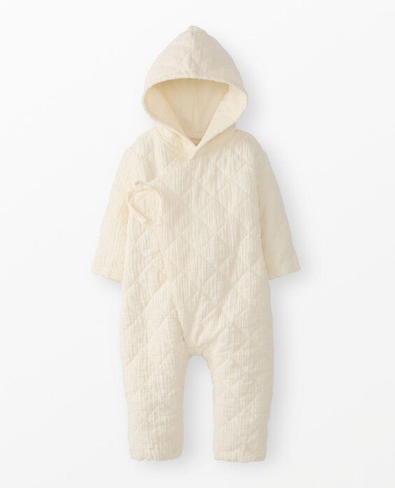 Girls' Almond Oil Muslin Crossover Romper in 100% Cotton - Size Baby 12-18 mos by Hanna Andersson