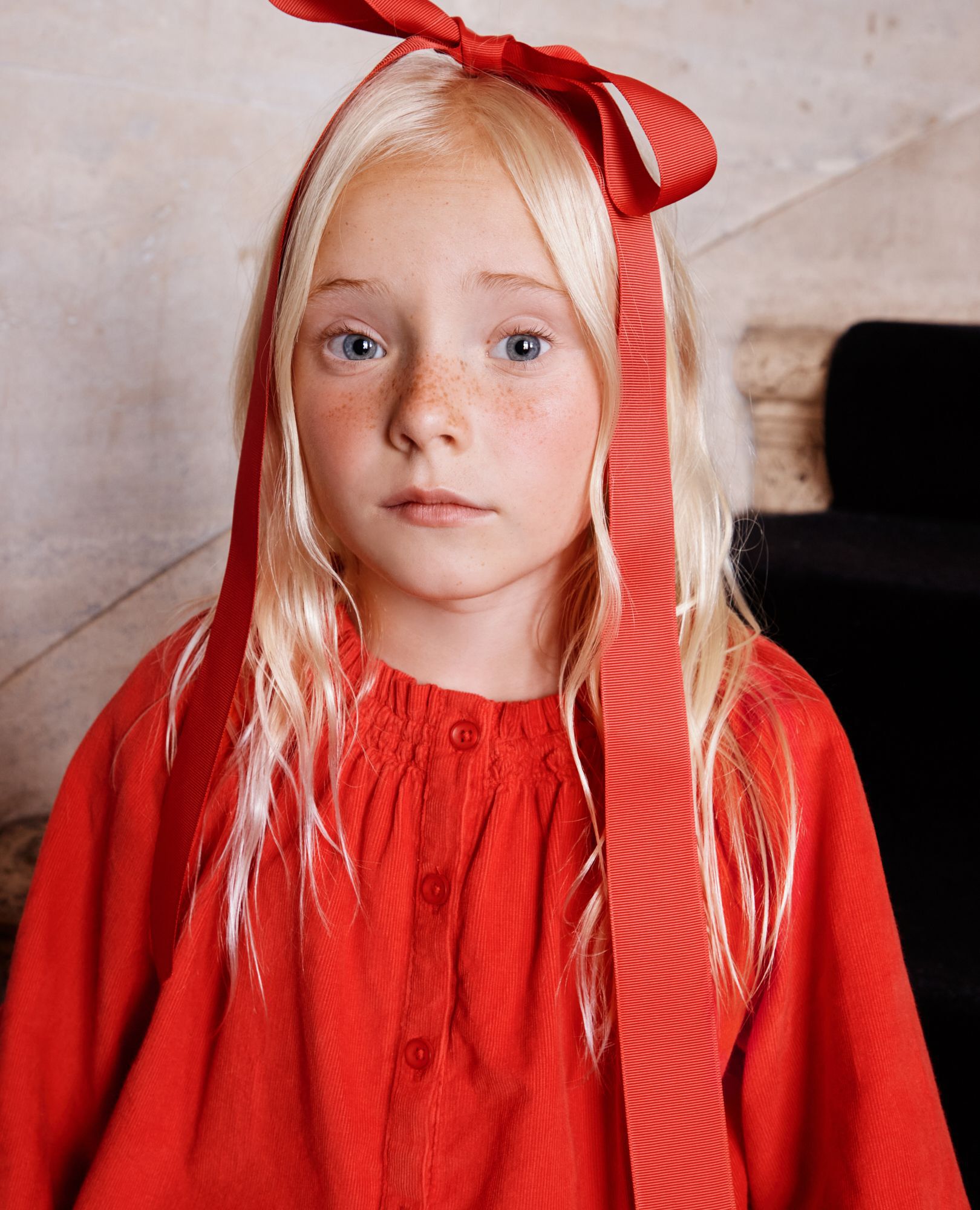 Corduroy Button Up Shirt in Ribbon Red - main