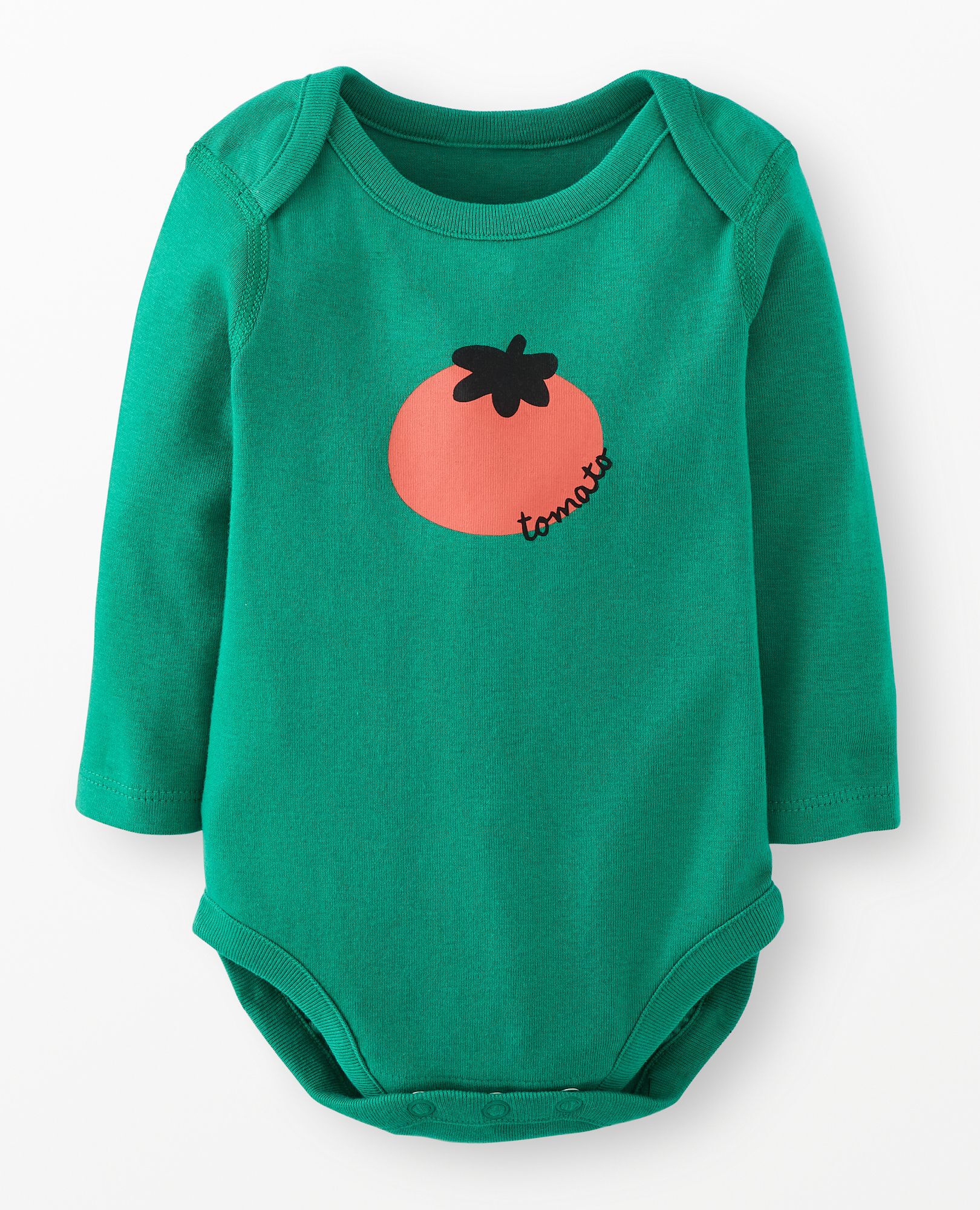Baby Long Sleeve Graphic Bodysuit in Tomato on Gumdrop Green - main