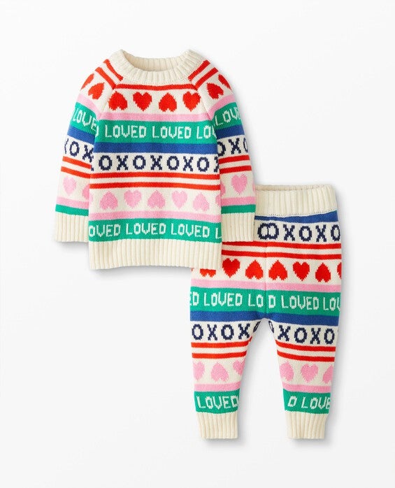 Girls' My Valentine Valentines Sweater Set - Size Baby 0-3 mos by Hanna Andersson
