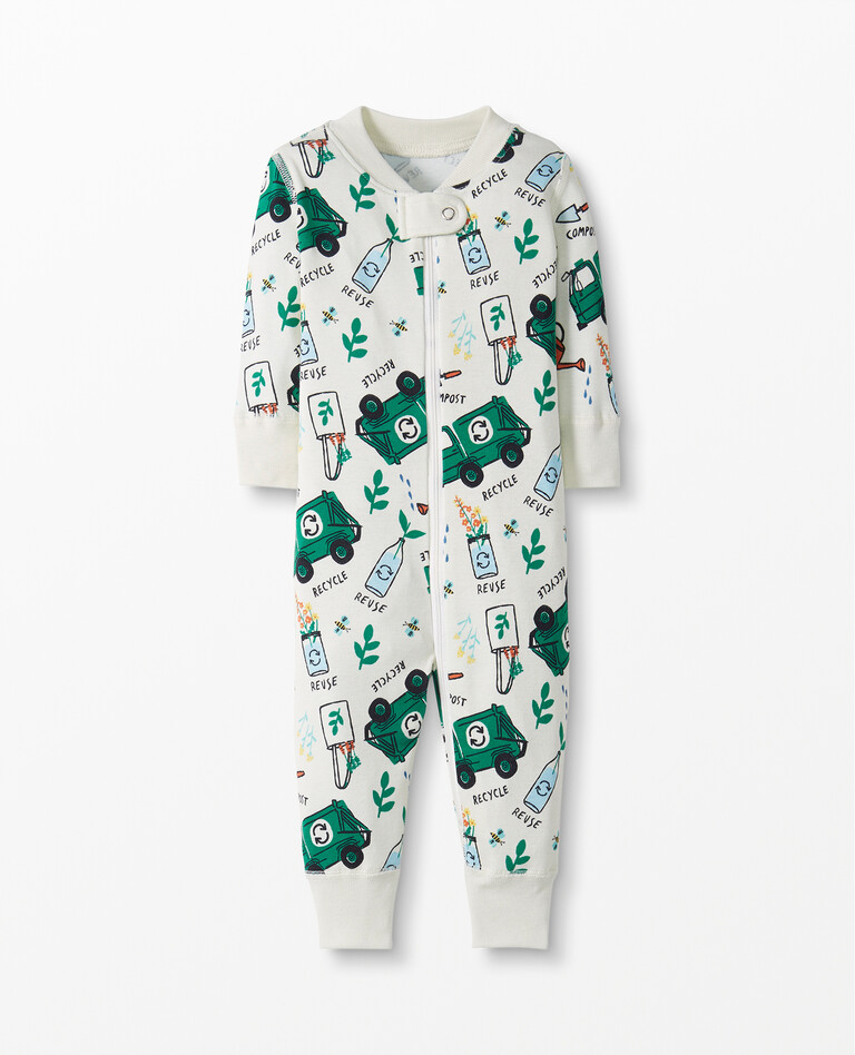 Earth Day Baby Zip Sleeper In Organic Cotton in Recycling - main