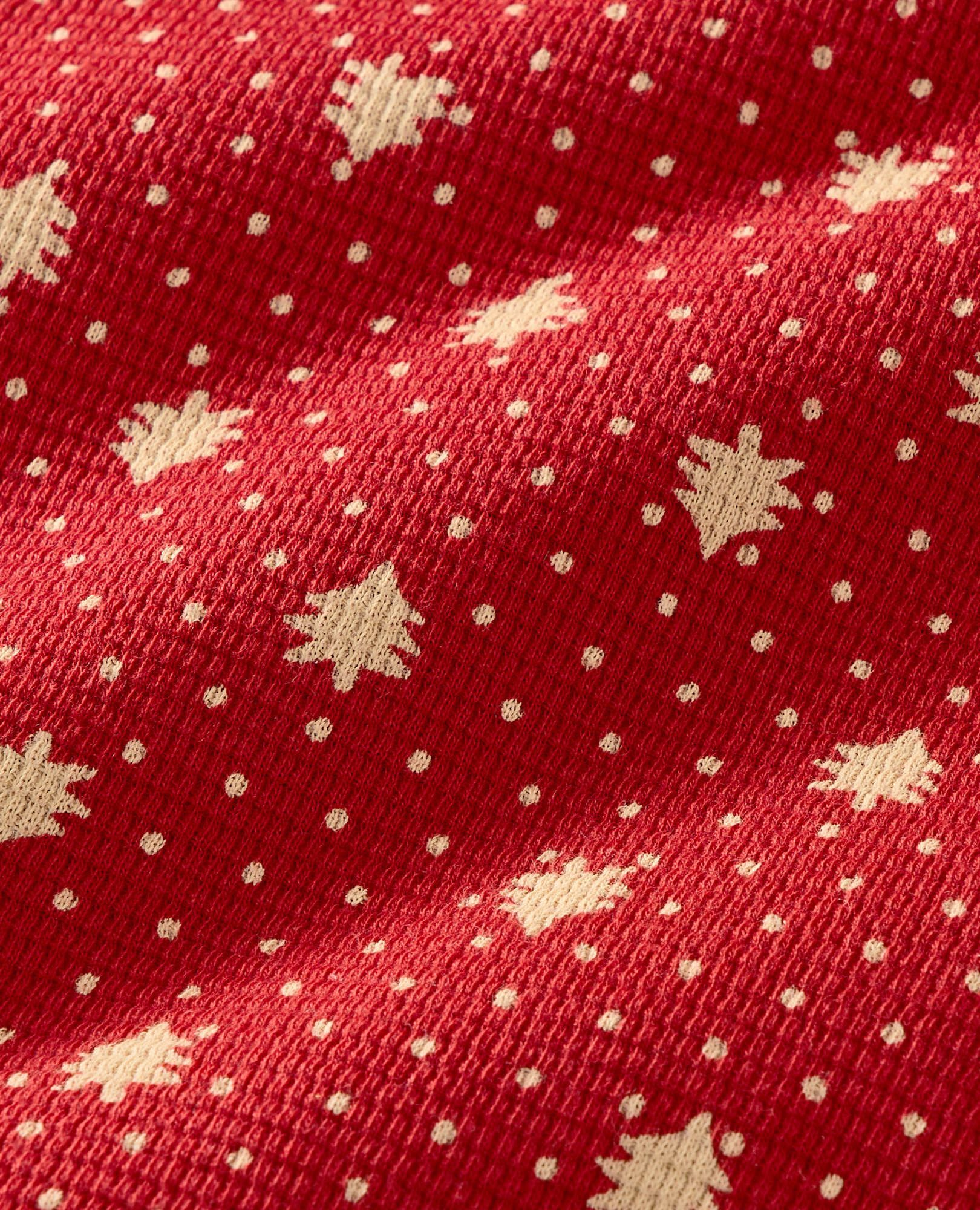 Holiday Waffle Crewneck in Red Forest - main