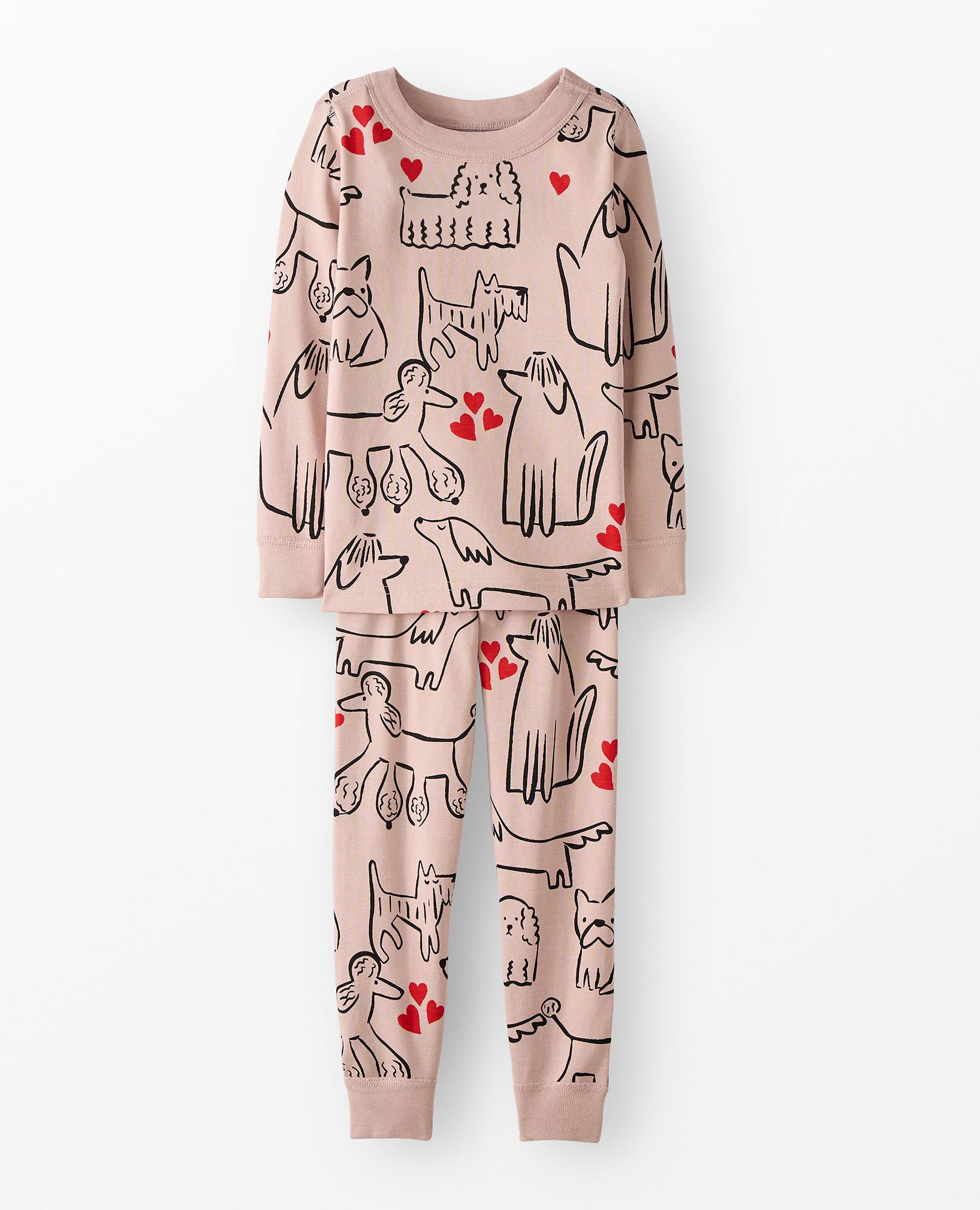 HannaJams™ Pajama Set in Bashful Bruno on Clay Pink - main