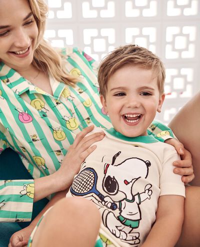 Women's Peanuts Poplin Pajama Set in Snoopy Tennis - main