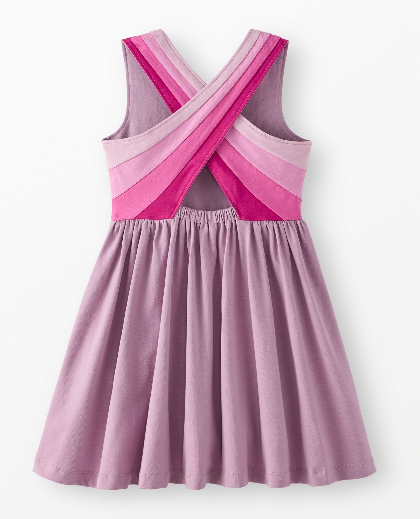 Rainbow Crossback Skater Dress with Pockets in Lavender Mist - main