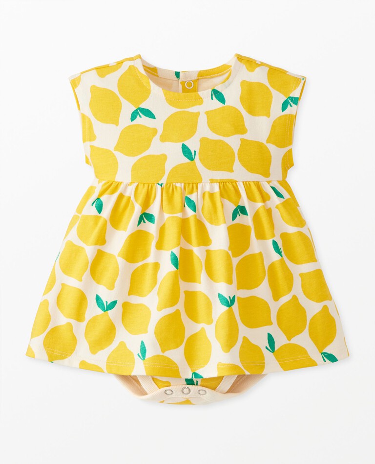 Baby Skirted Bodysuit in Lemon Stand - main