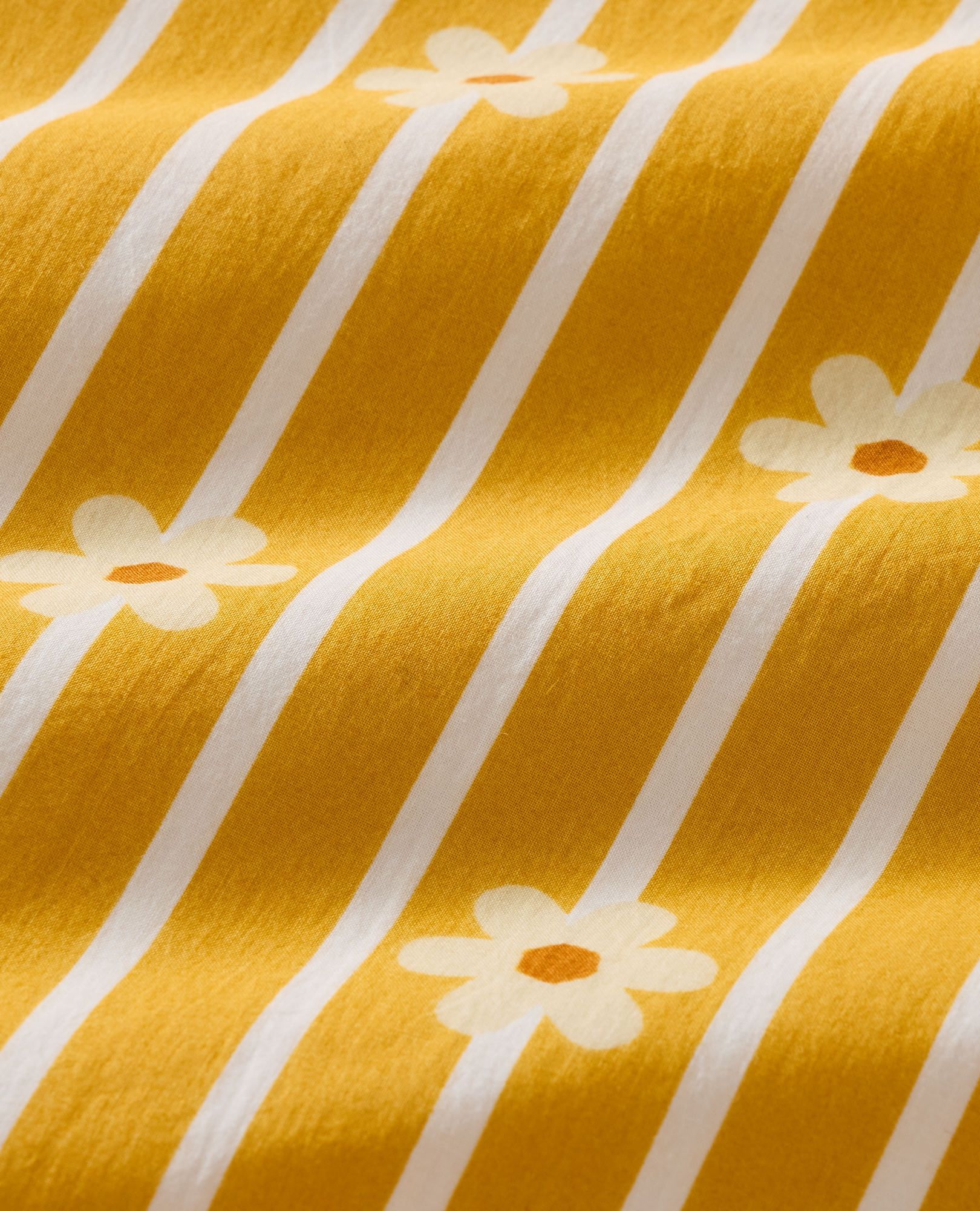 Oeuf Poplin Sleeper in Flowers on Stripes - main