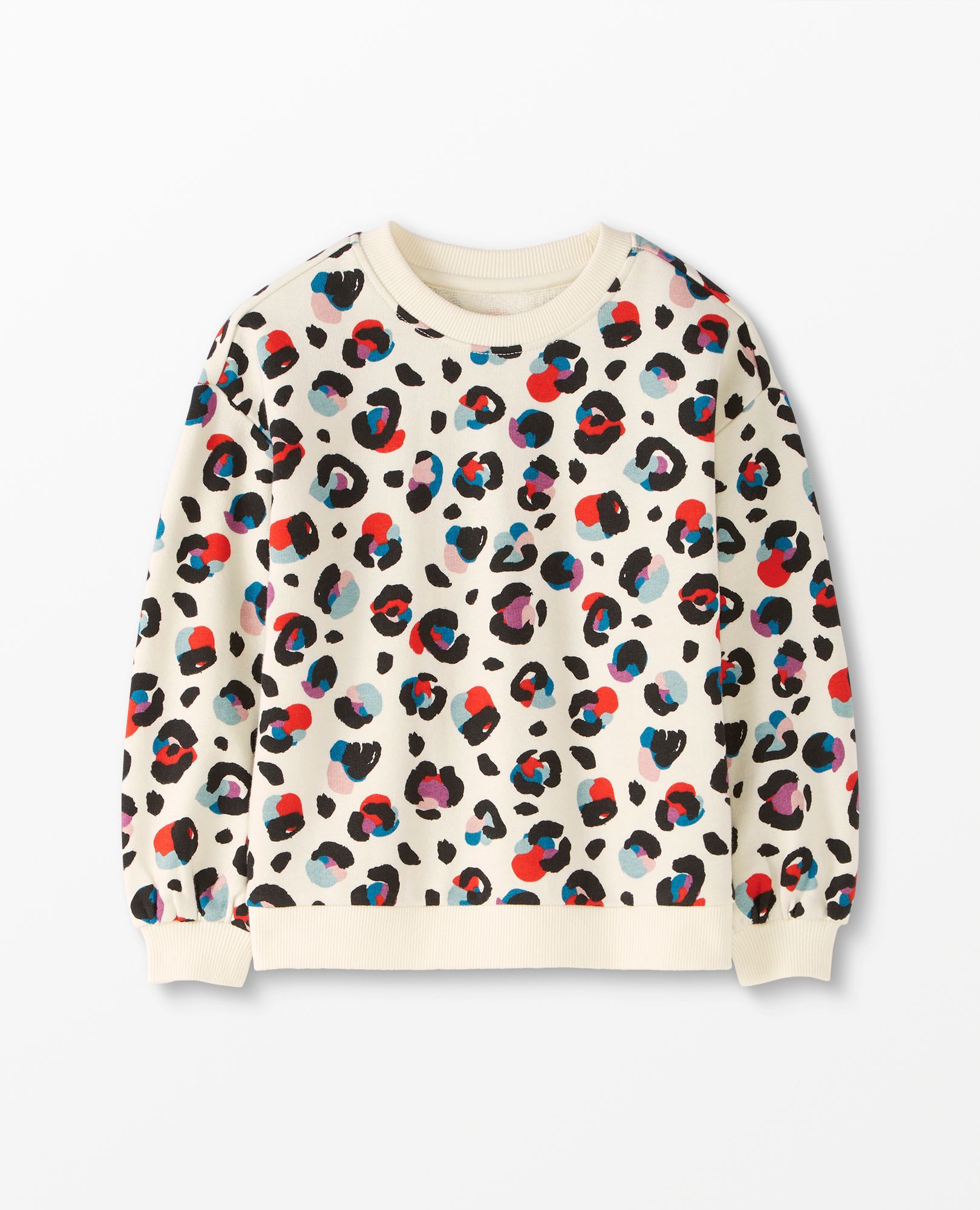 Print Balloon Sleeve French Terry Sweatshirt