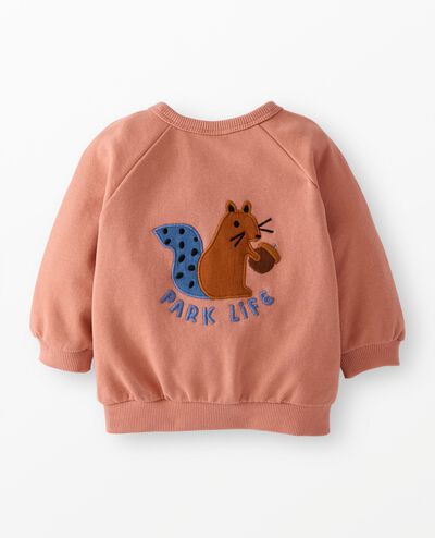 Baby Oversized French Terry Snap Jacket in Rose Dawn - main