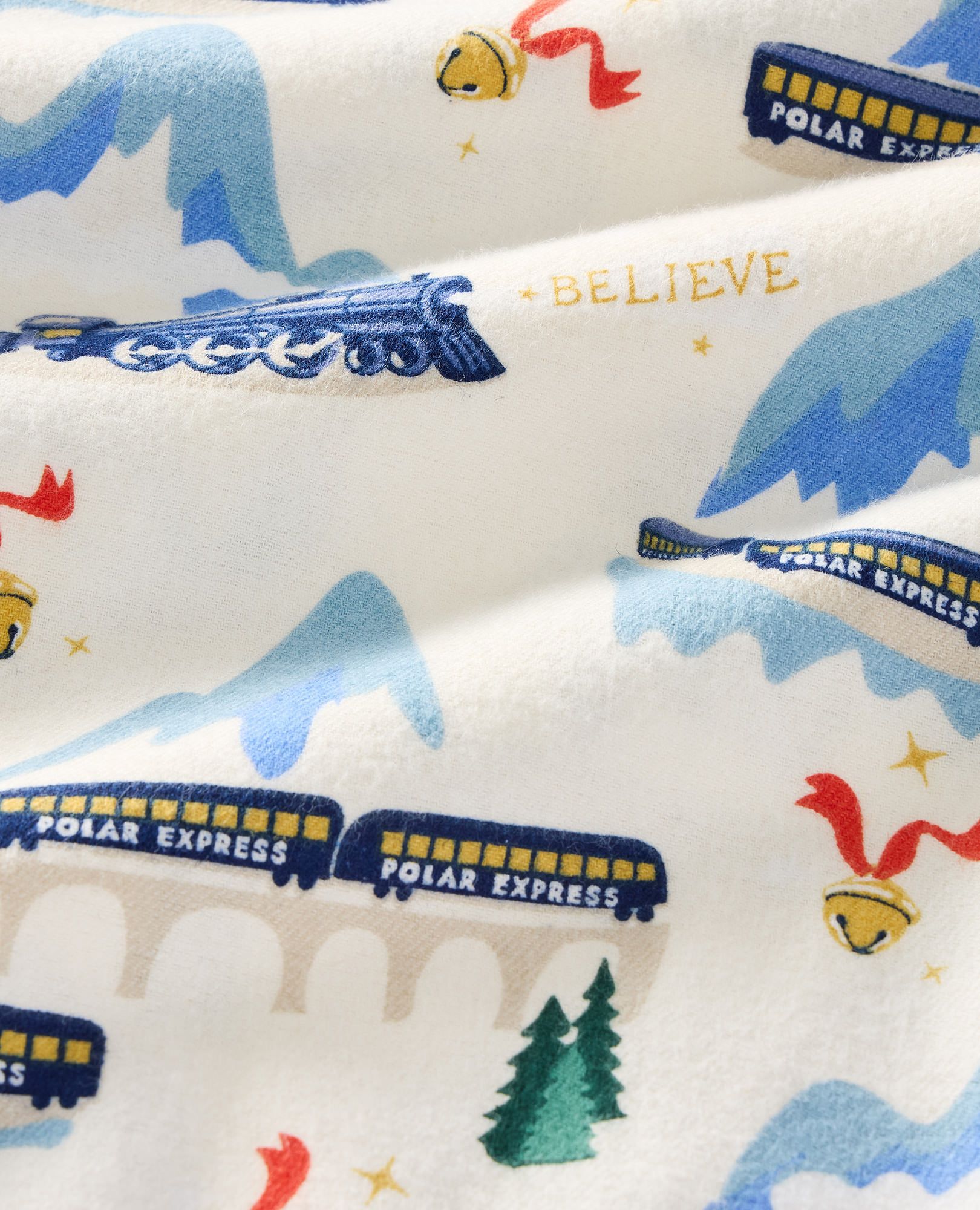 Adult The Polar Express Flannel Pajama Pants in Polar Express on Ecru - main