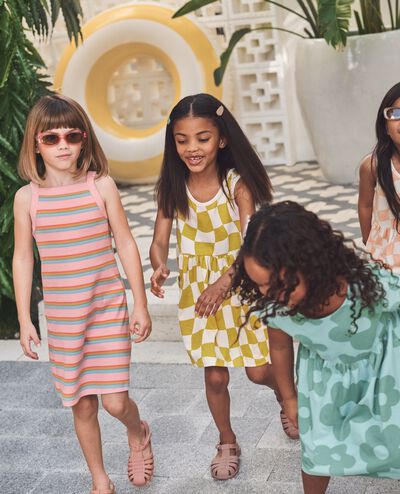 Sleeveless Ribbed Dress in Blush Pink - main