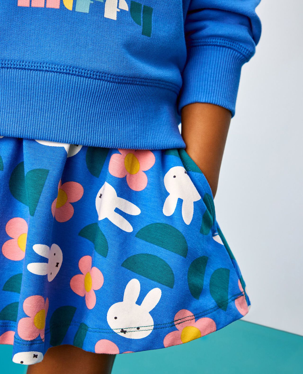 Miffy French Terry Sweatshirt in Miffy on Blue - main