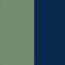 French Terry Hooded Striped Button Up Shirt in Navy Blue/Green Olive - swatch