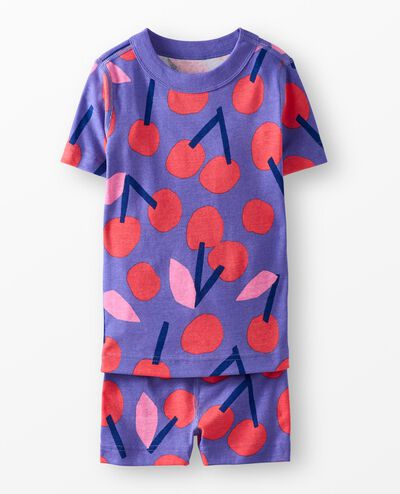 HannaJams™ Pajama Set in Cherries on Electric Purple - main