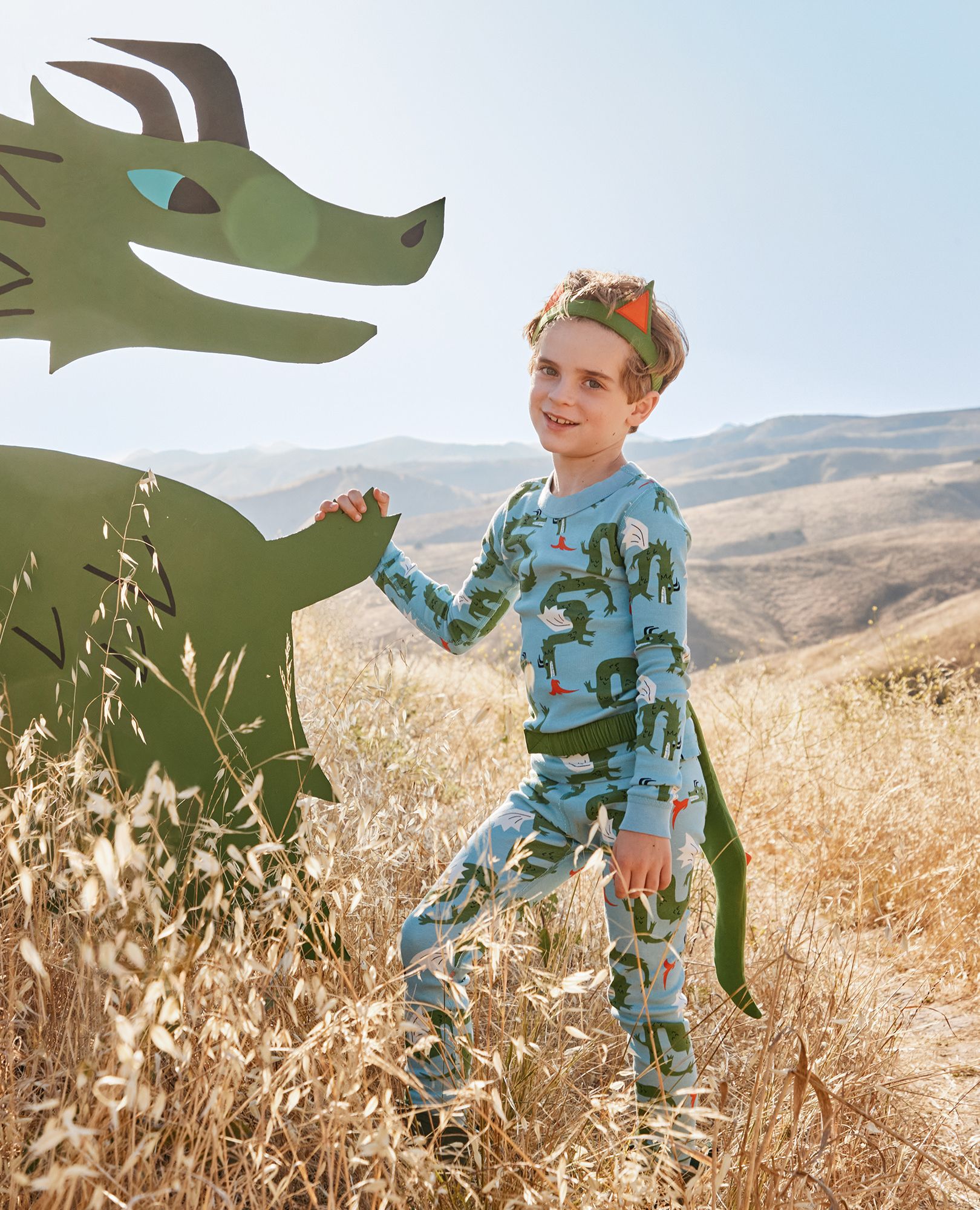 HannaJams™ Pajama Set in Dragons on Cameo Blue - main