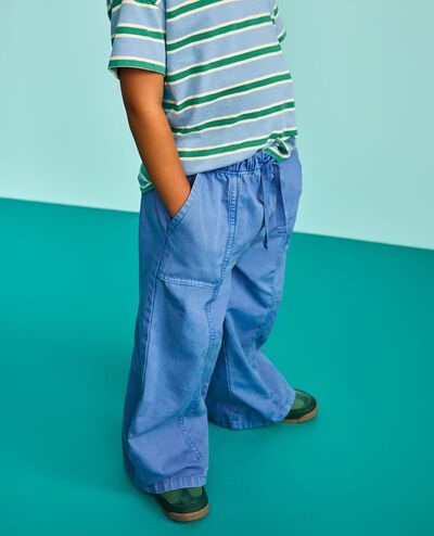 Canvas Wide Leg Pants in Horizon Blue - main