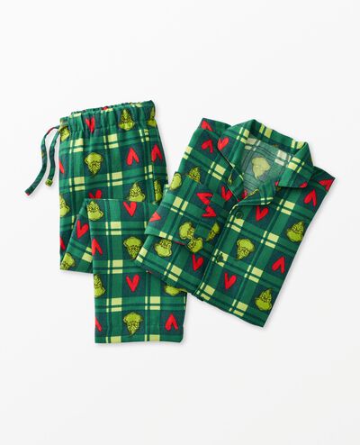 Kids Dr. Seuss Grinch Flannel Pajama Set in Grinch - main