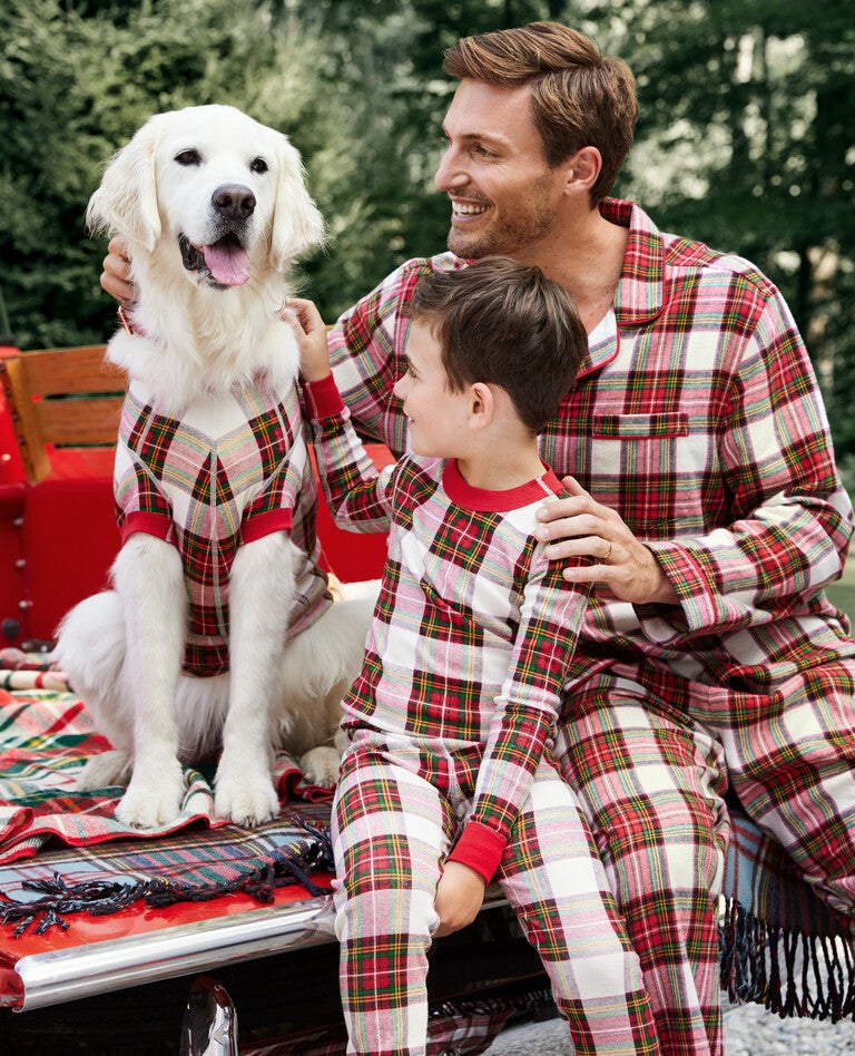 Holiday Plaid Matching Family Pajama Set in  - main