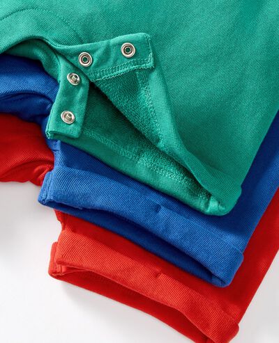 Baby T-Shirt & French Terry Shortalls Set in Tangy Red/Ecru - main