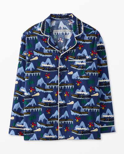 Adult Warner Bros™ Discovery Polar Express Flannel Pajama Top in Polar Express Family - main