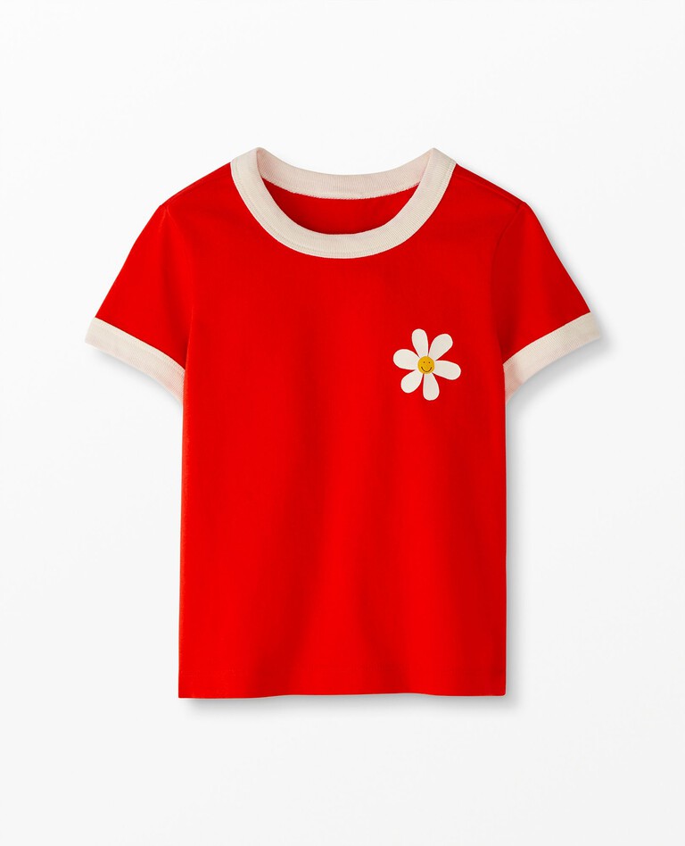 Graphic Tee In Cotton Jersey in Tangy Red - main