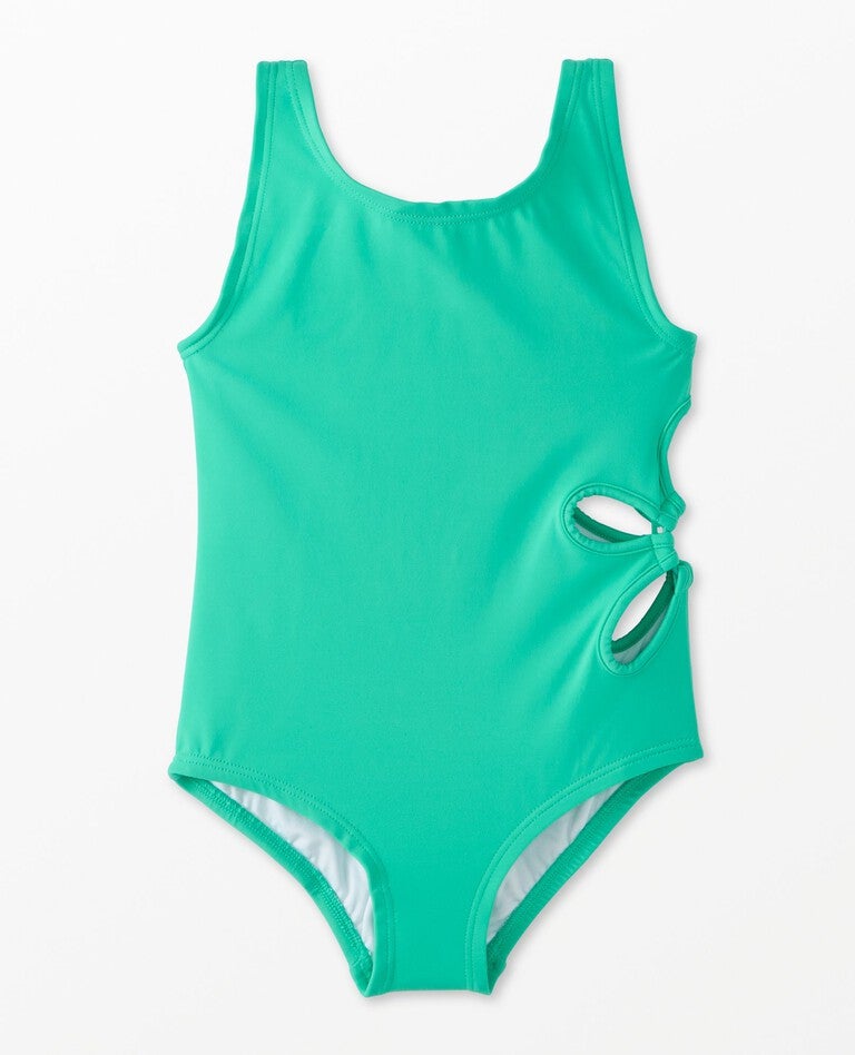 One-Piece Daisy Cut Out Swimsuit in Pool Green - main