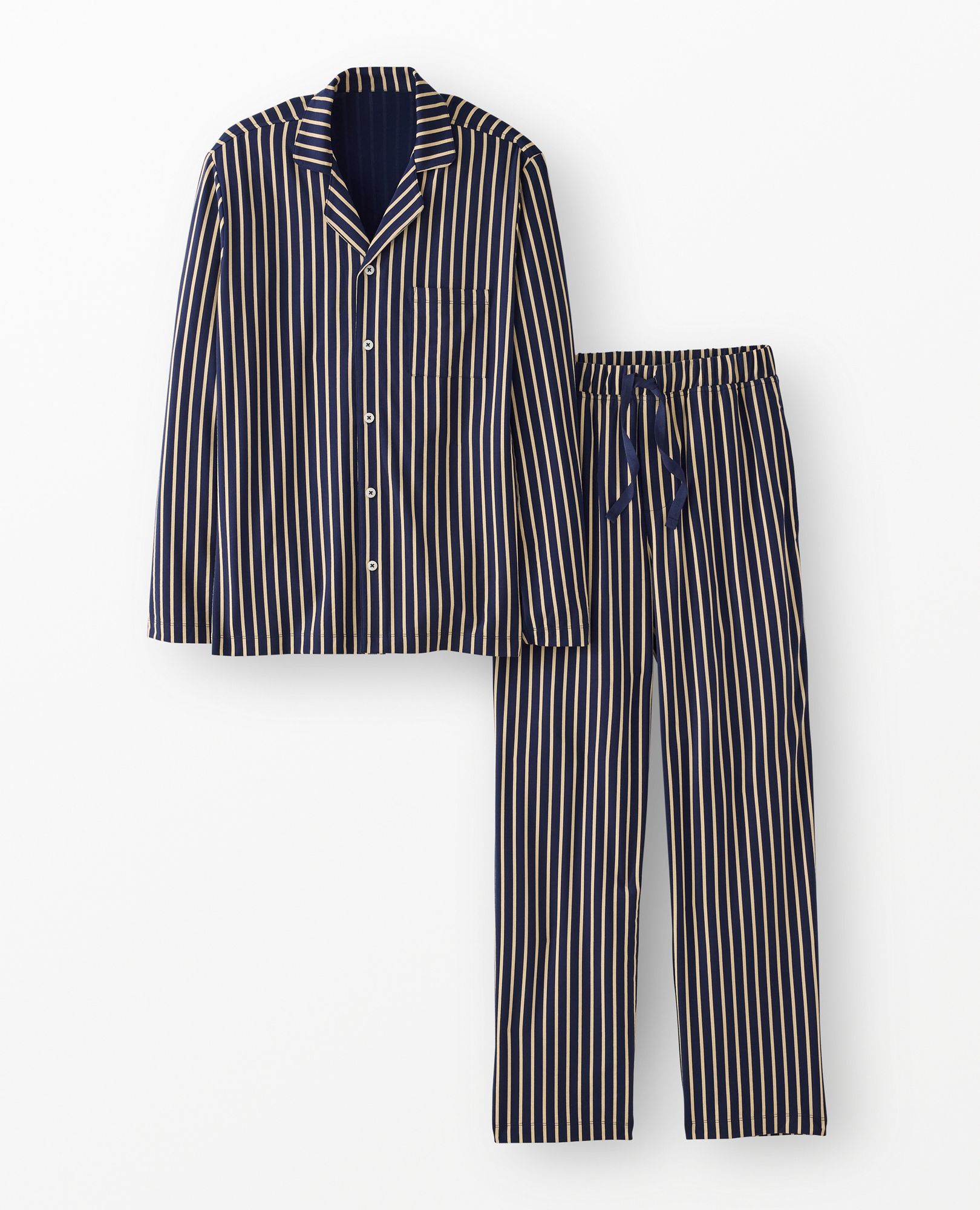 Adult Long Sleeve HannaSoft™ Pajama Set in Navy/Ecru - main