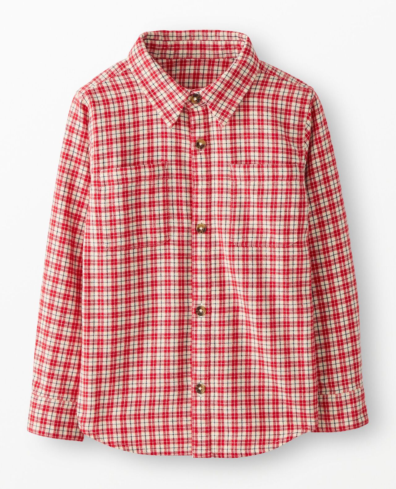 Flannel Button Up Shirt in Red Checkered Plaid - main