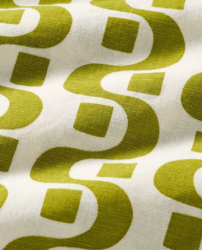 Sleeveless Linen Bow Strap Dress in Groovy Stripes on Ecru - main