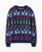Adult Warner Bros™ Elf Fair Isle Sweater In Cotton Jersey in Elf Navy - main