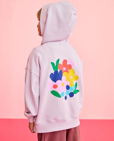 Oversized French Terry Graphic Hoodie in Orchid Hush - main