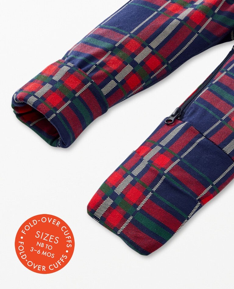 Baby Holiday 2-Way Zip Sleeper in HannaSoft™ in Navy Plaid - main