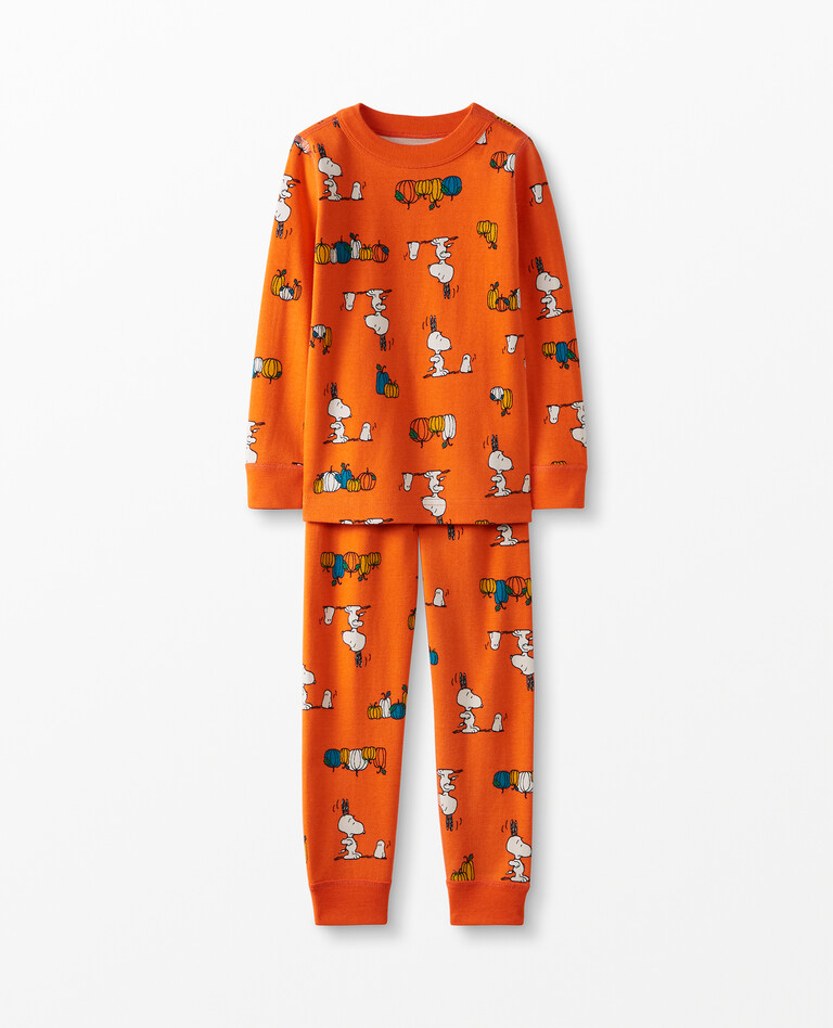 Peanuts Long John Pajama Set in Snoopy Orange - main