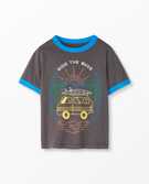 Ringer Graphic Tee In Cotton Jersey in Loft Grey - main