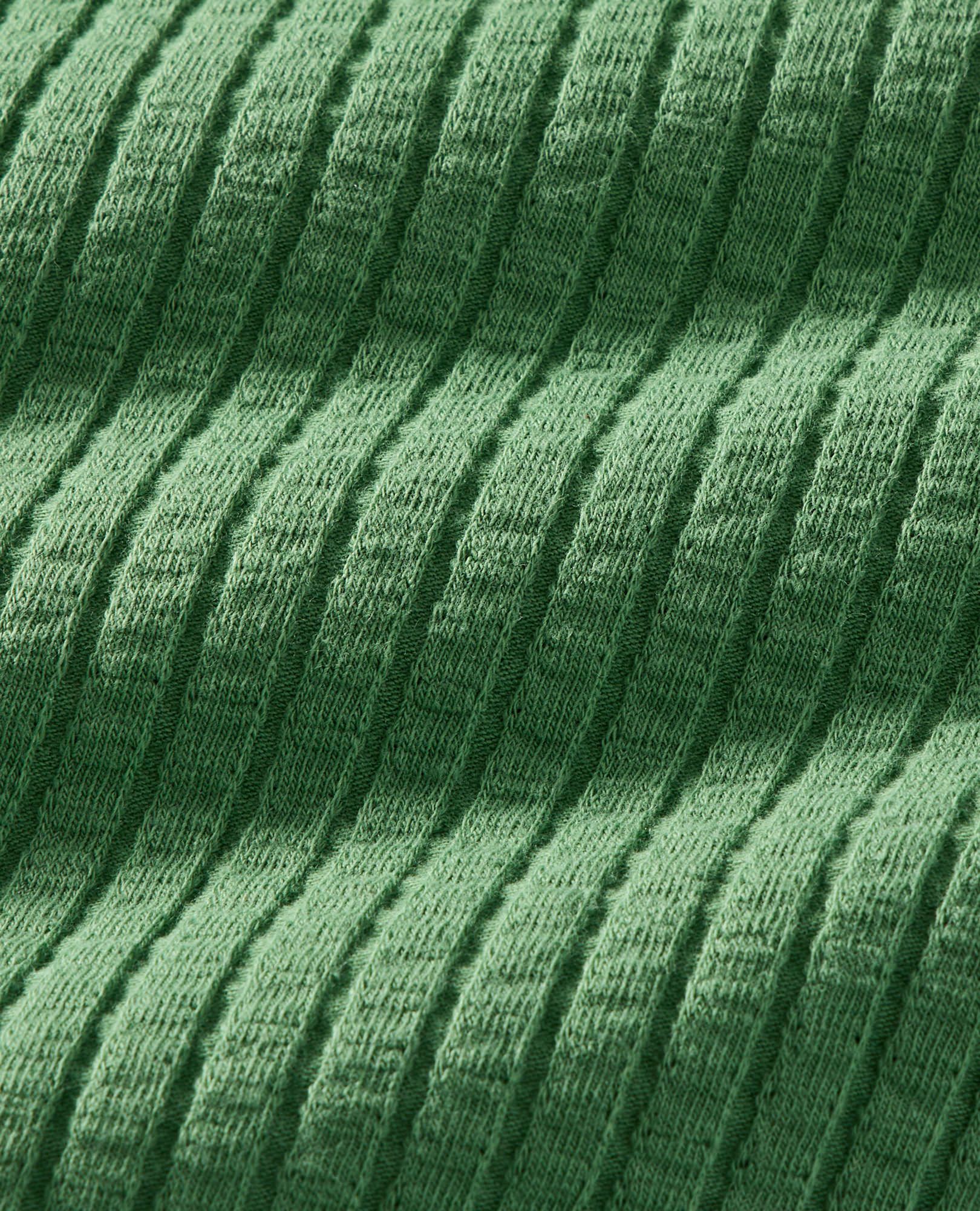 Ribbed Long Sleeve Top & Flare Pants Set in Stone Green - main