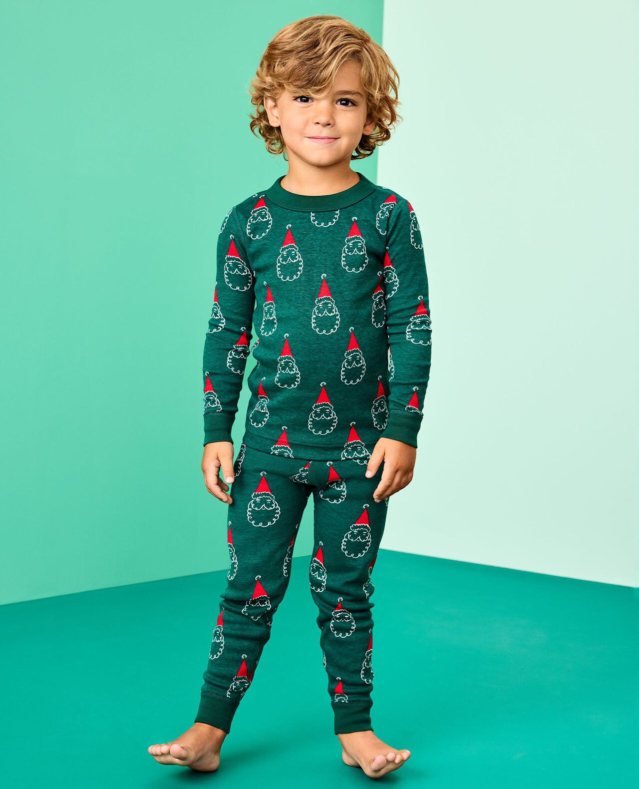 Holiday HannaJams™ Pajama Set in Santa on Malachite - main