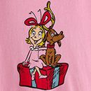 Dr. Seuss Grinch Relaxed Fit Long Sleeve T-Shirt in Cindy Lou and Max on Pink - swatch