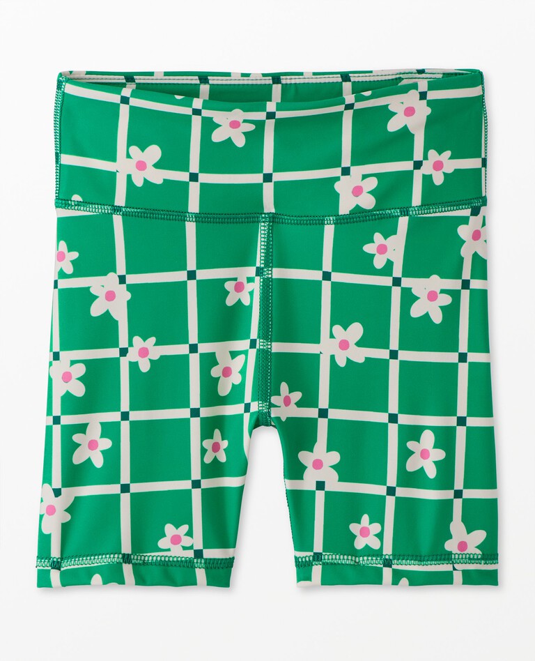 Active MadeToStretch Biker Shorts in Picnic Daisy on Minty Green - main