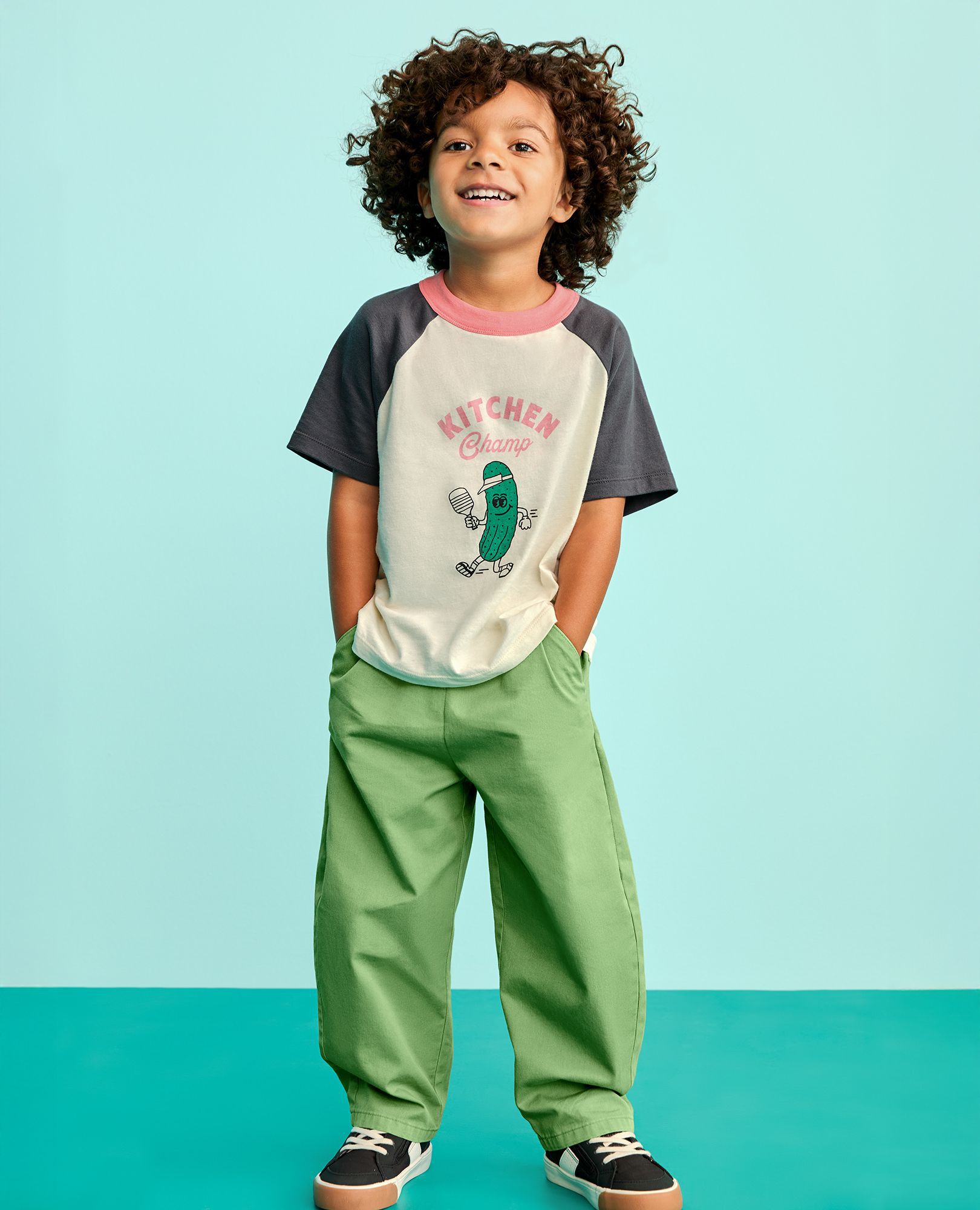 Twill Barrel Pants in Stone Green - main