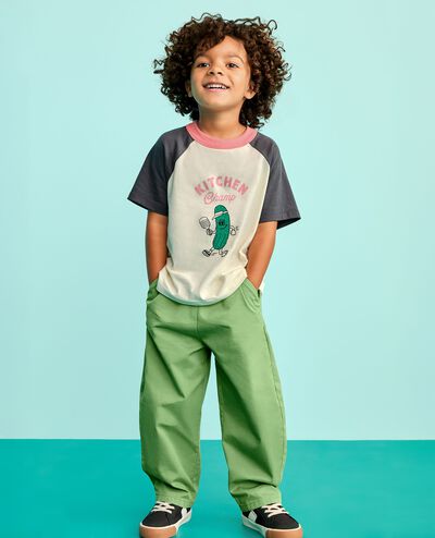 Twill Barrel Pants in Stone Green - main