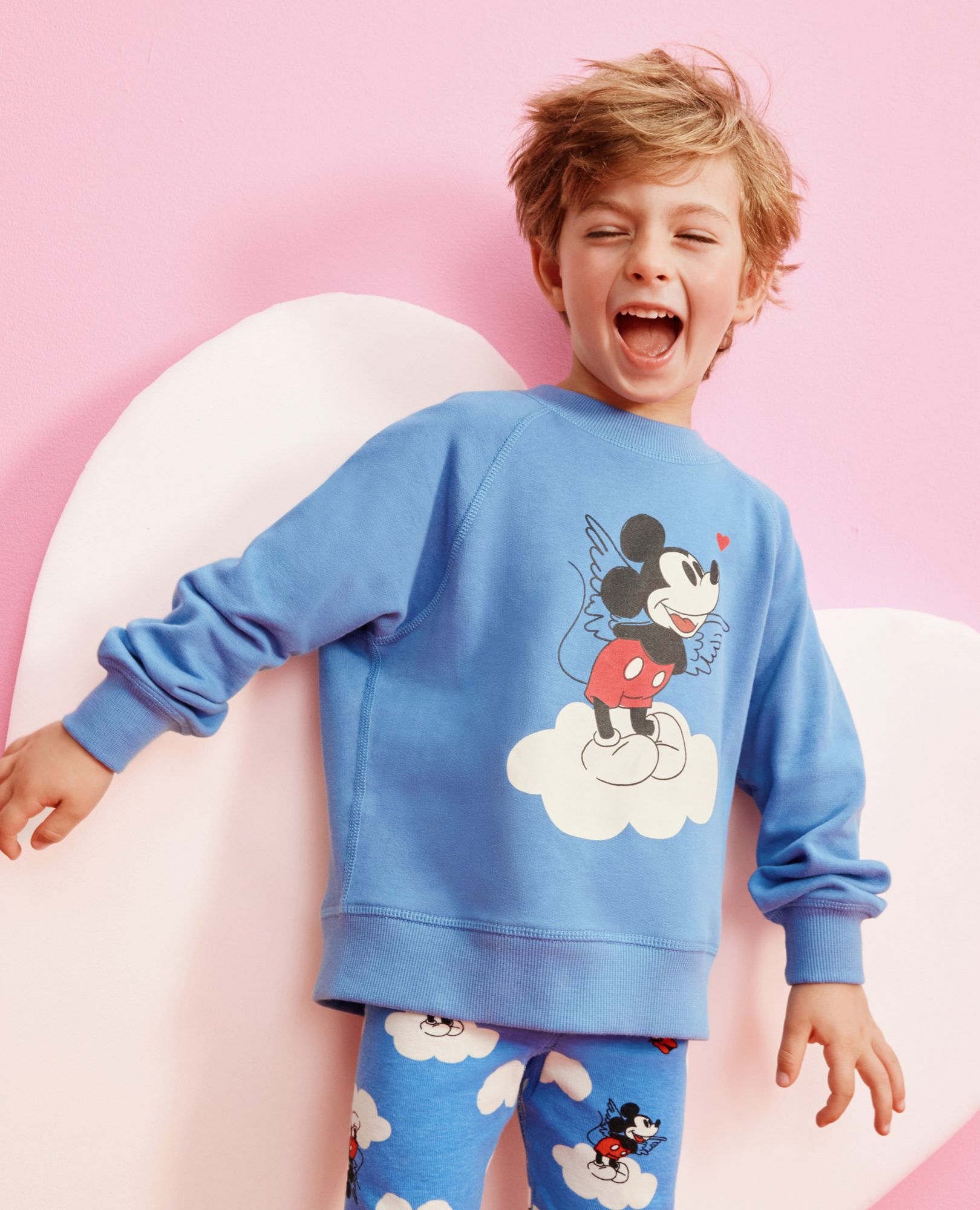 Disney Mickey Mouse French Terry Sweatshirt in Mickey Minnie Cupid Blue - main