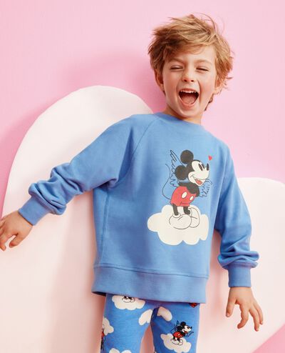 Disney Mickey Mouse French Terry Sweatshirt in Mickey Minnie Cupid Blue - main