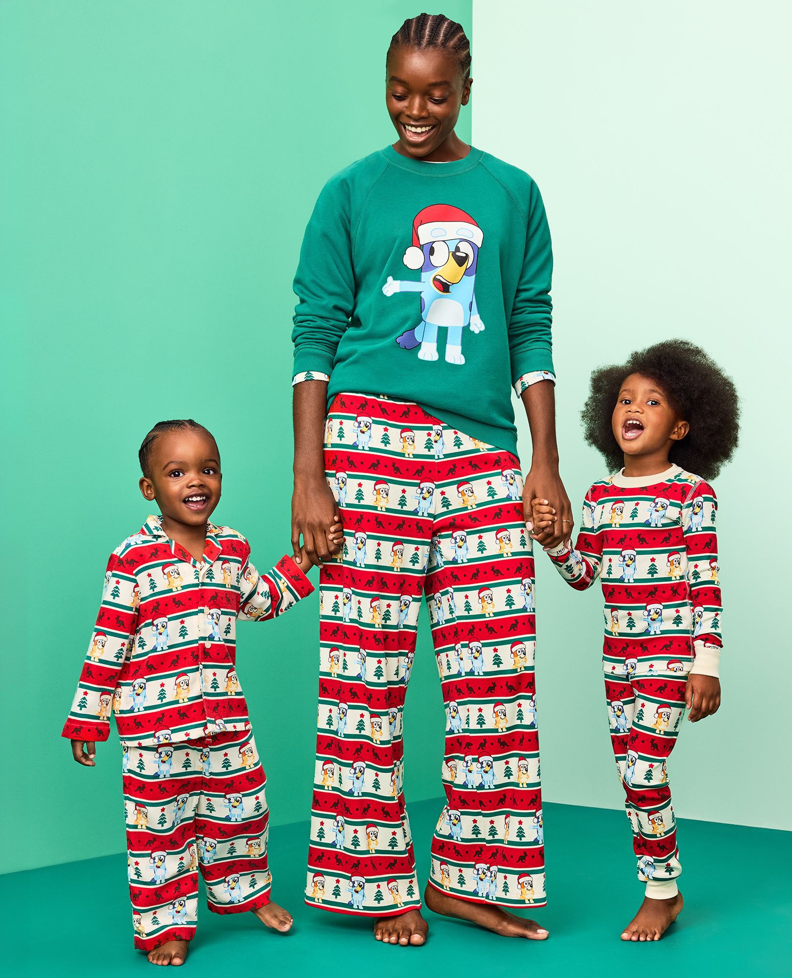 Bluey Holiday Flannel Pajama Set in Bluey Fairisle - main