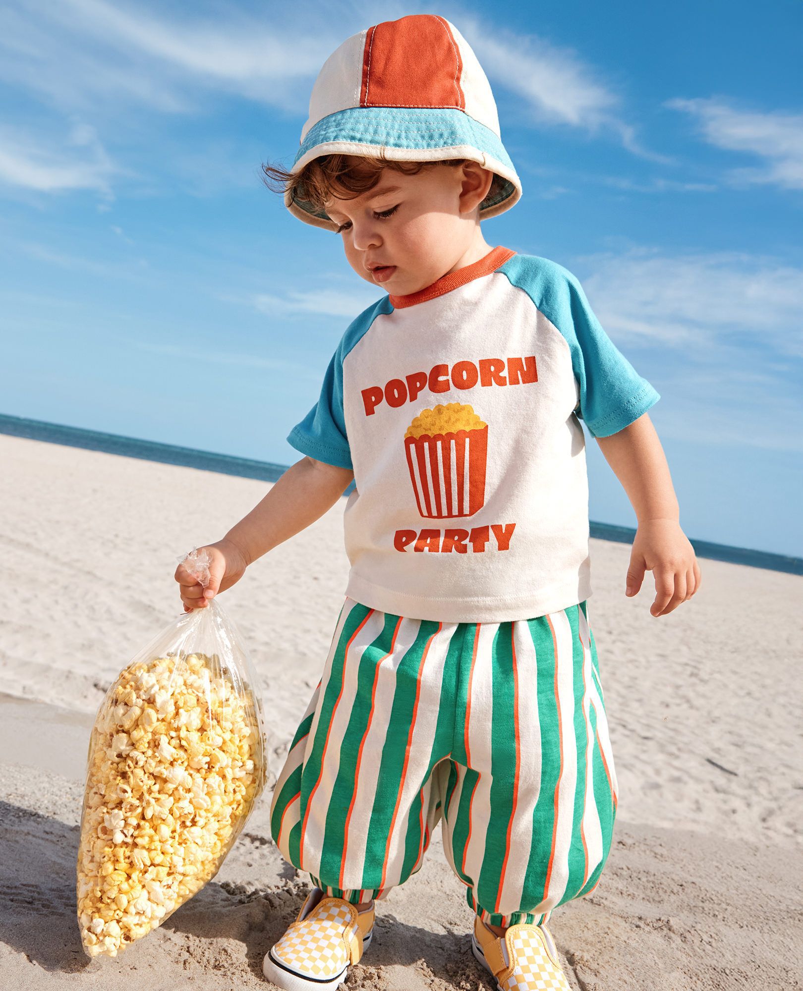 Baby Oversized Graphic T-Shirt in Popcorn Party - main
