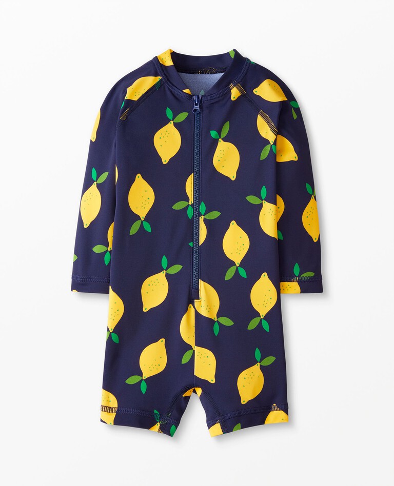 Baby Rash Guard Suit in Lemonade In Navy - main