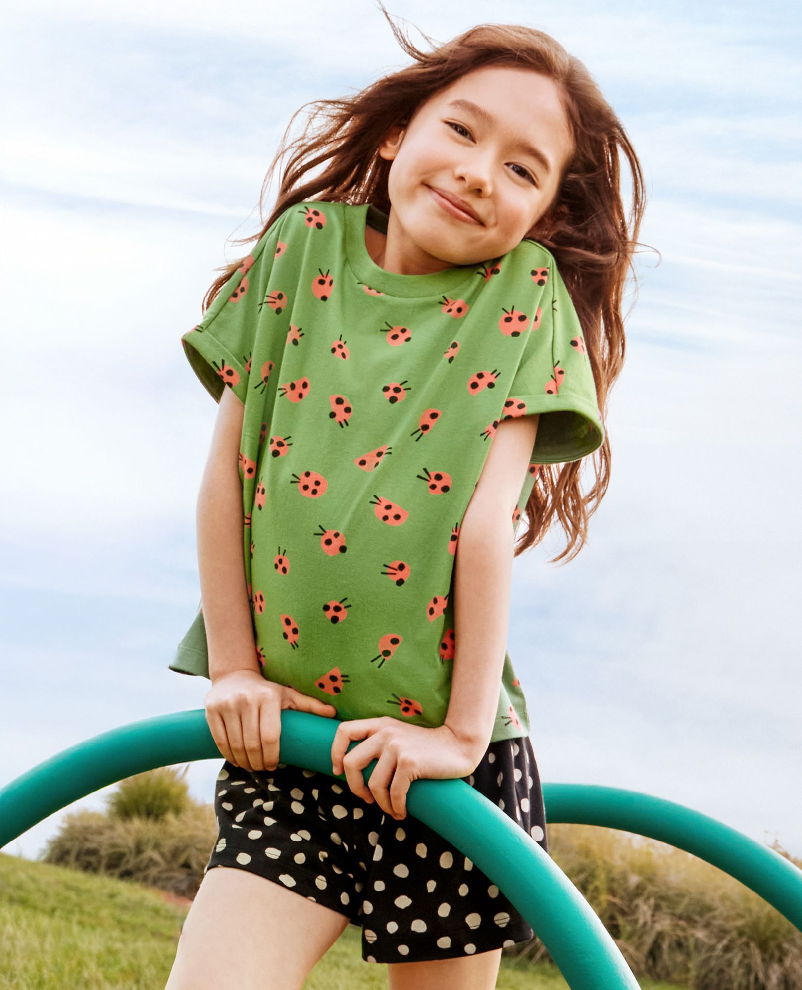 T-Shirt & Shorts Set in Lucky Ladybugs - main
