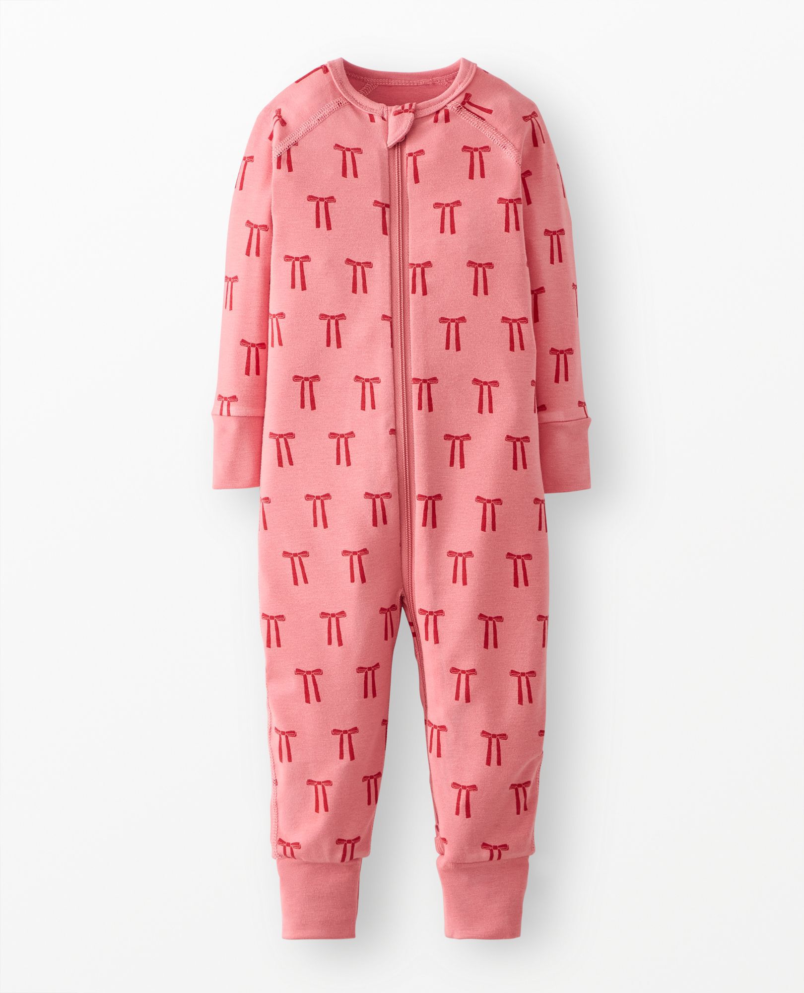 Holiday HannaSoft™ Stretch Sleeper in Mini Bows on Macaron - main