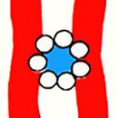 Bow Back Skater Dress with Pockets in Flowers on Tangy Red Stripes - swatch